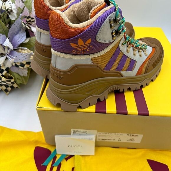 Men’s Gucci X Adidas, lace up trainer boots size 9, made in Italy - Picture 6 of 9